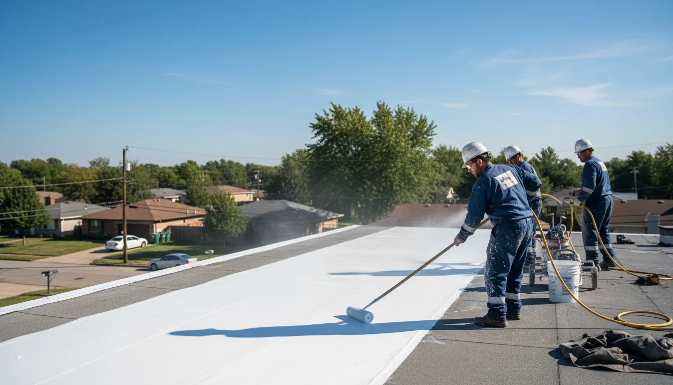Commercial roof coating in Roscoe, IL near me